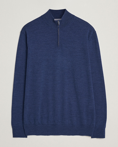 Charles Tyrwhitt Pure Merino Zip Neck Jumper Ink Blue – Blauw