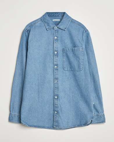 KnowledgeCotton Apparel Cotton Indigo Denim Shirt Light Blue – Bleu