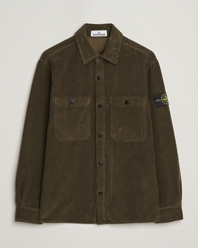 Stone Island Organic Cotton Cord Overshirt Military Green – Vert