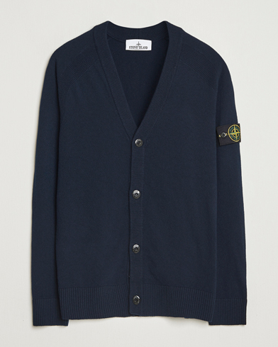 Stone Island Knitted Geelong Wool Cardigan Navy – Blauw