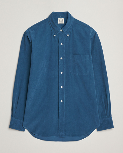 Kamakura Shirts Vintage Ivy Needle Cord Shirt Smoke Blue – Blauw