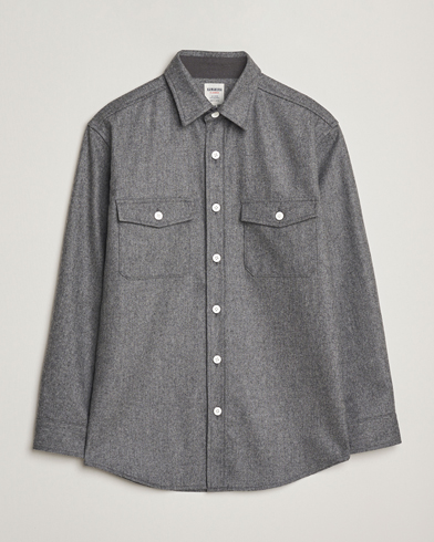 Kamakura Shirts Wool Flannel CPO Shirt Grey Melange – Grijs