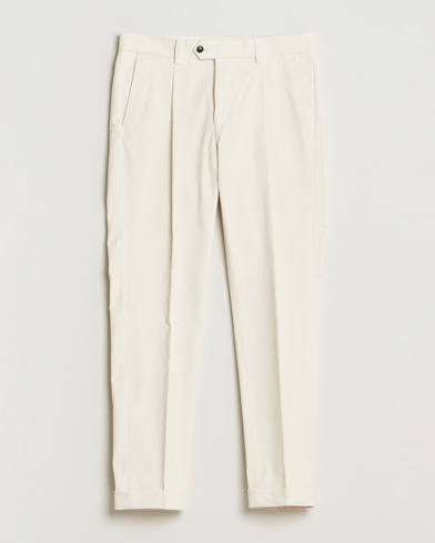Tiger of Sweden Tenuta Pleated Corduroy Trousers Light Ivory – Blanc