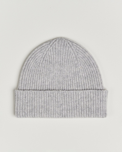 Robert Mackie Clyde Lambswool Beanie Pearl Grey – Gris