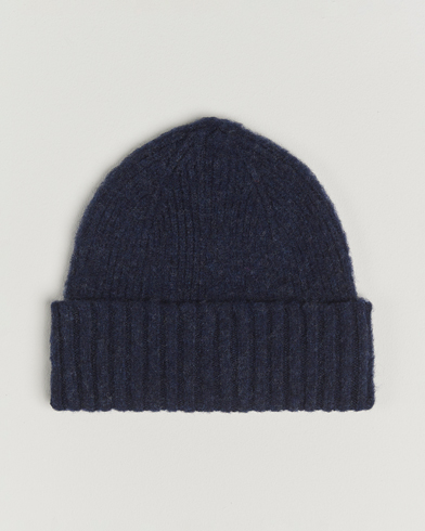 Robert Mackie Rona Ribbed Shaggy Lambswool Beanie Blue – Bleu