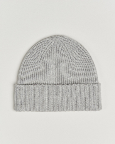 Robert Mackie Kingswell Ribbed Wool/Cashmere Beanie Light Grey – Grijs