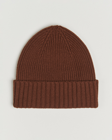 Robert Mackie Kingswell Ribbed Wool/Cashmere Beanie Brown – Marron