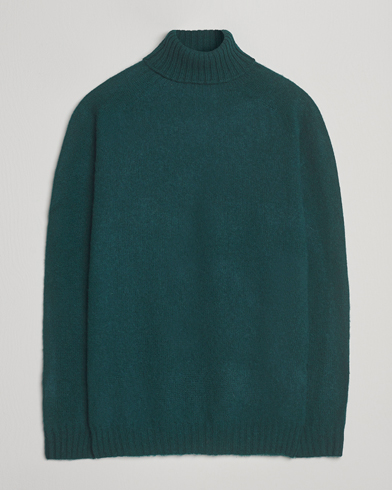 Harley Of Scotland Brushed Supersoft Lambswool Rollneck Tartan – Vert