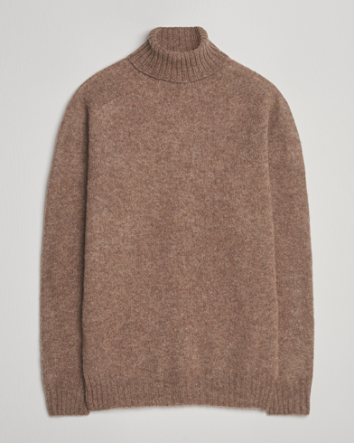 Harley Of Scotland Brushed Supersoft Lambswool Rollneck Tundra – Marron