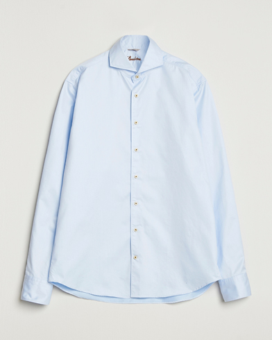 Stenströms Regular Fit Washed Cotton Plain Shirt Light Blue – Bleu