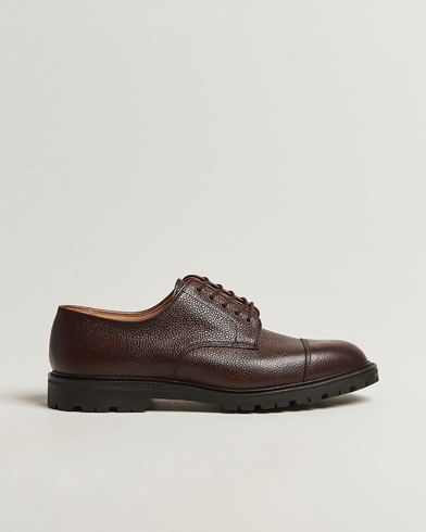 Crockett & Jones Sandhurst Derby Vibram Brown Scotch Grain – Marron
