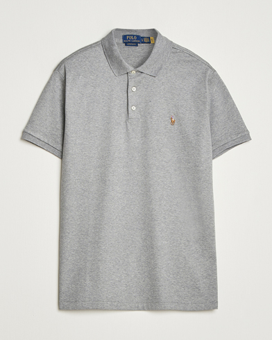 Polo Ralph Lauren Custom Slim Fit Cotton Polo Steel Heather – Grijs