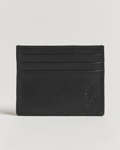 Polo Ralph Lauren Pebbled Leather Credit Card Holder Black – Zwart