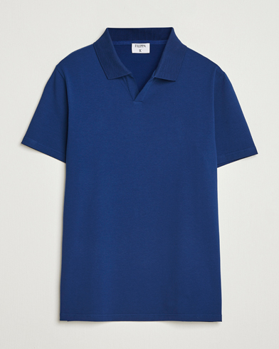 Filippa K Soft Lycra Polo T-Shirt Royal Navy – Blauw