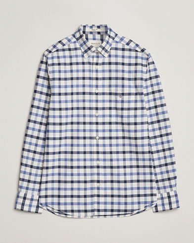 Gant Regular Fit Oxford Checked Shirt Greyish Blue – Bleu