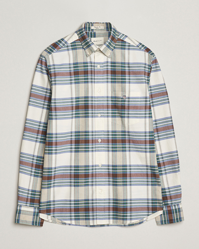 Gant Regular Fit Oxford Checked Shirt Woody Green – Multicolore
