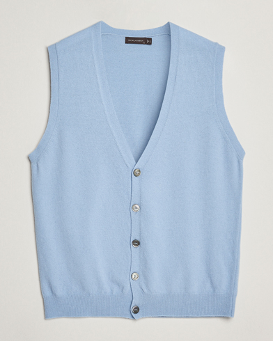 Oscar Jacobson Guiseppe Buttoned Vest Light Blue – Bleu