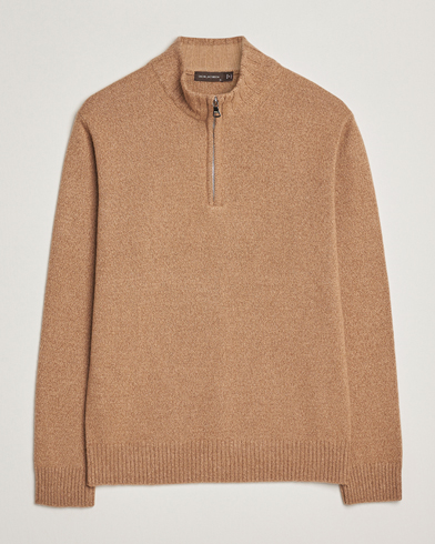 Oscar Jacobson Paul Wool/Cashmere Half-Zip Beige – Bruin