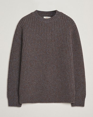 Nudie Jeans August Chunky Knitted Wool Sweater Brown – Marron