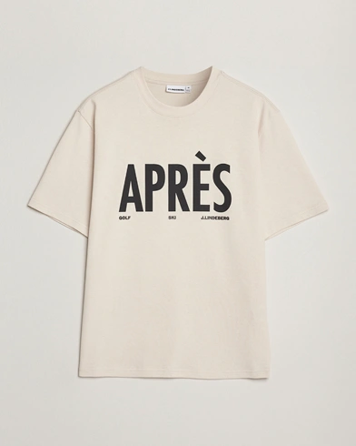 J.Lindeberg Hale Printed Crew Neck T-Shirt Moonbeam – Beige