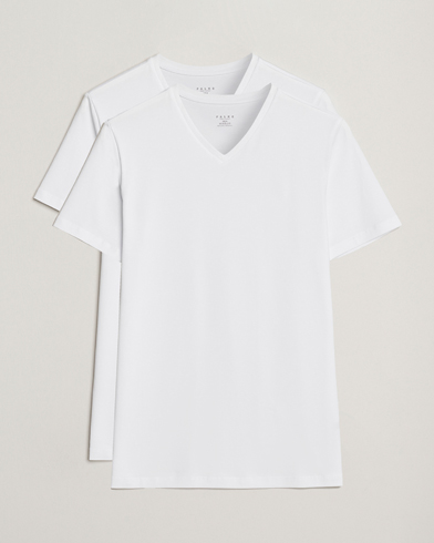 Falke 2-Pack Cotton V-Neck T-Shirt White – Blanc