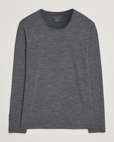 Falke Clima Wool Wool Long Sleeve T-Shirt Dark Grey Heather – Grijs