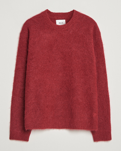 NN07 Russell Alpaca Knitted Crew Neck Cranberry – Rood