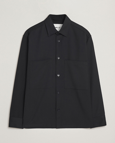 NN07 Freddy Wool/Tencel Overshirt Black – Noir