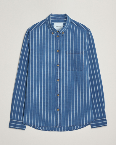 LES DEUX Indigo Stripe Shirt Denim Blue – Bleu
