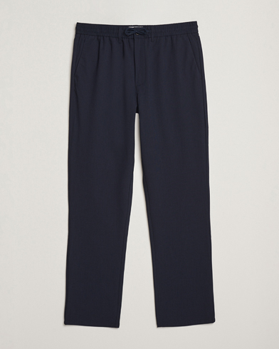 LES DEUX Como Tapered Textured Pants Dark Navy Blue – Bleu