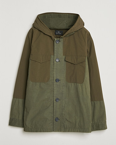PS Paul Smith Cotton Ripstop Hooded Jacket Dark Green – Groen