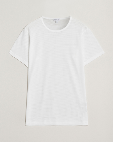 Sunspel Cellular Underwear T-Shirt White – Blanc