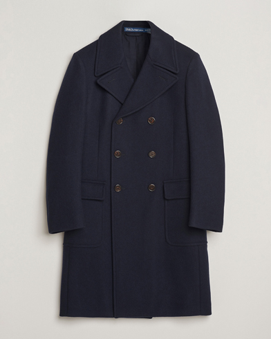 Polo Ralph Lauren Double Breasted Top Wool Coat Navy – Blauw