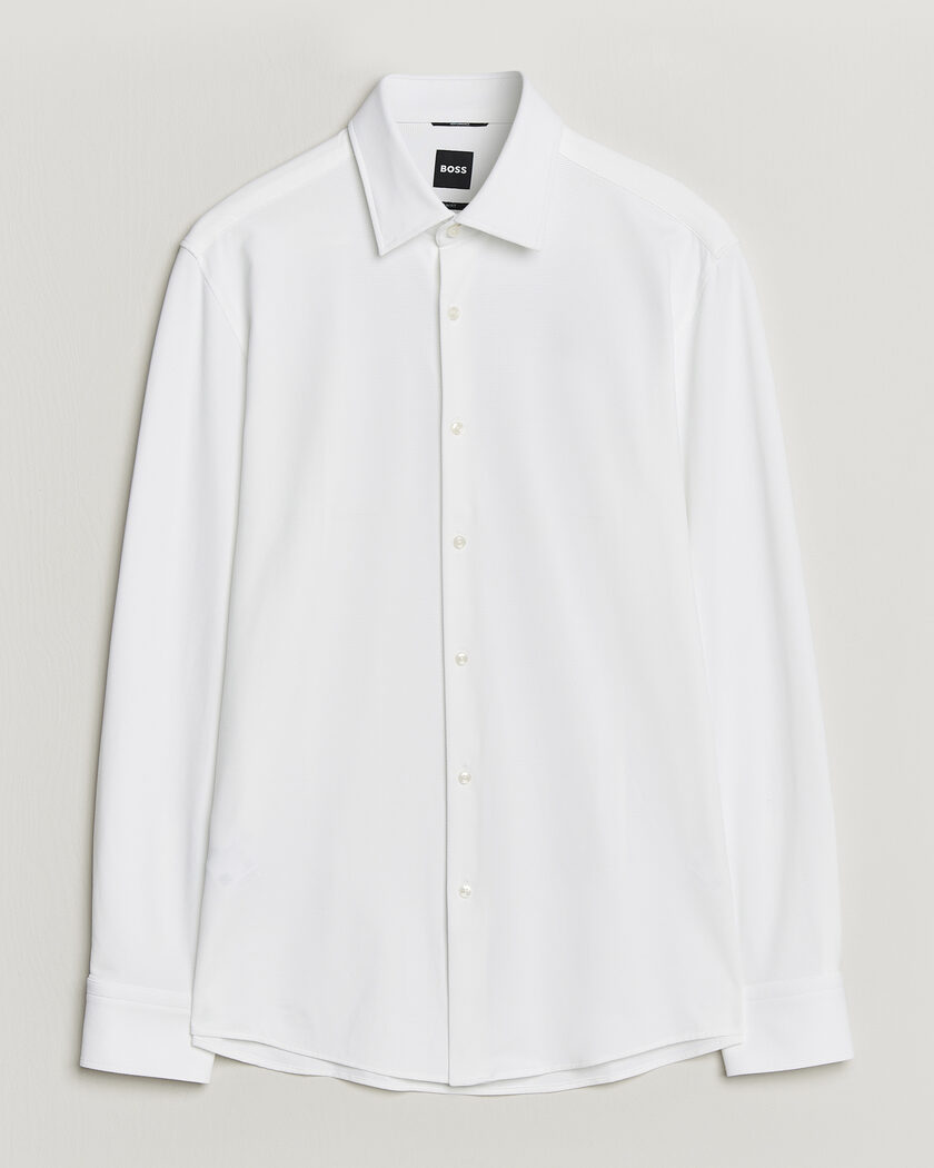BOSS BLACK Hank Structured Jersey Shirt White – Wit