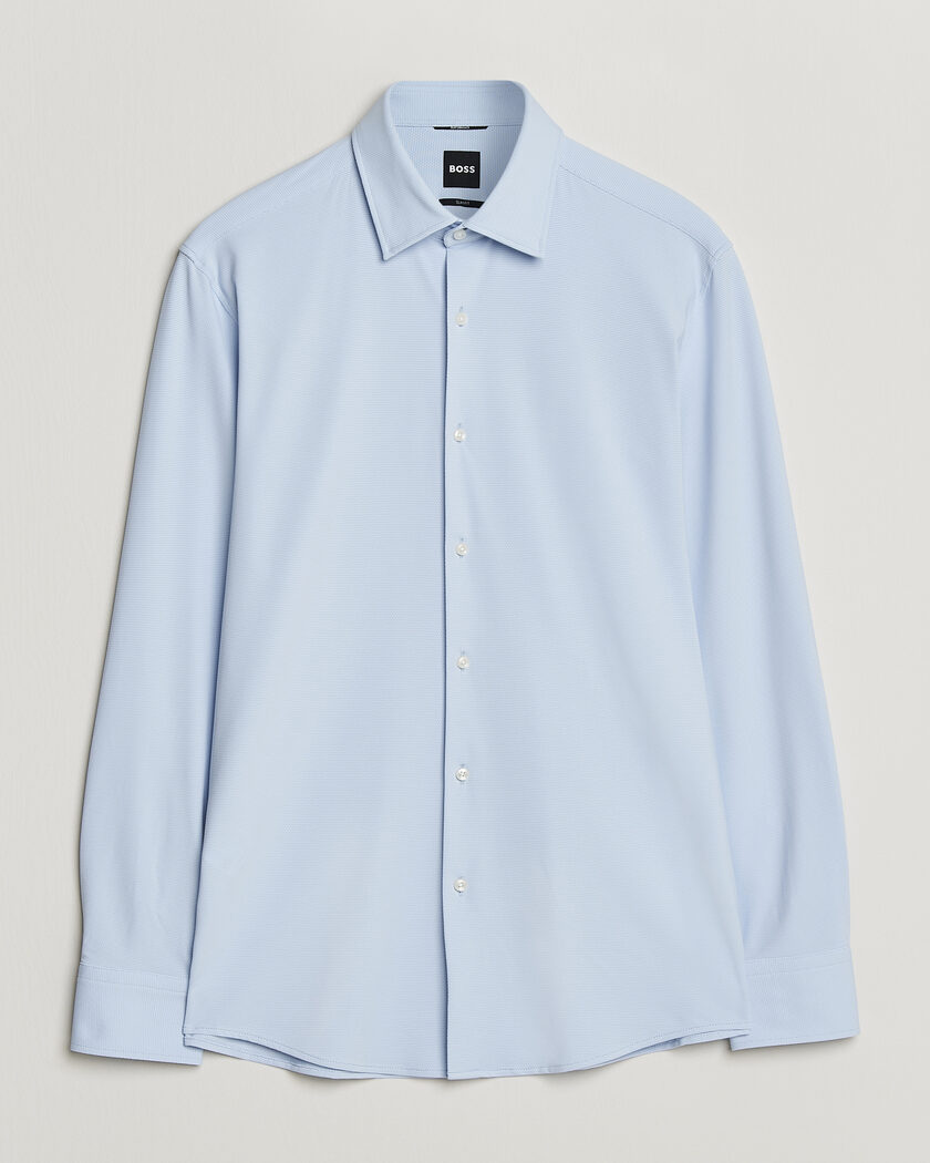 BOSS BLACK Hank Structured Jersey Shirt Light Blue – Bleu