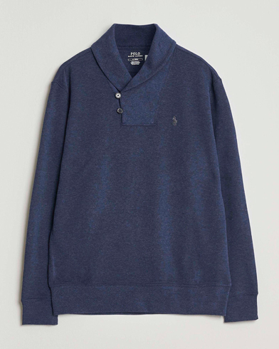 Polo Ralph Lauren Double Knitted Shawl Collar Sweater Navy Heather – Bleu
