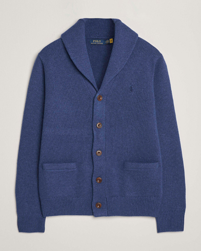 Polo Ralph Lauren Wool/Cashmere Shawl Collar Cardigan Navy Heather – Blauw