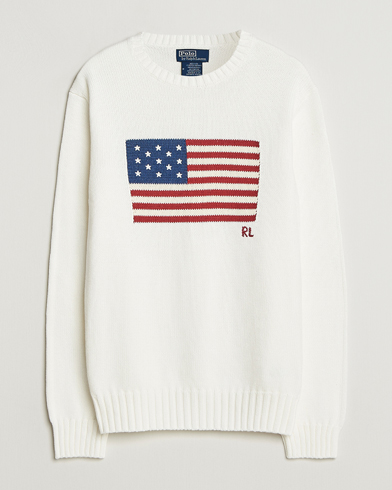 Polo Ralph Lauren Cotton Flag Sweater Deckwash White – Wit