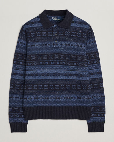 Polo Ralph Lauren Wool/Linen Blend Long Sleeve Sweater Navy Multi – Bleu