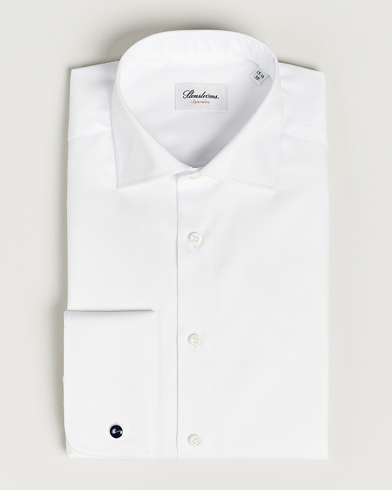 Stenströms Superslim Double Cuff Cotton Shirt White – Wit