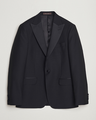 Oscar Jacobson Frampton Wool Tuxedo Blazer Black – Noir