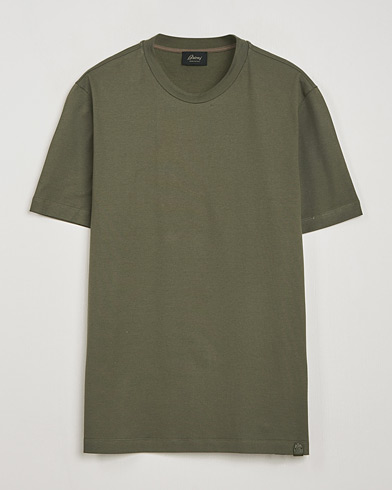 Brioni Short Sleeve Cotton T-Shirt Military – Groen