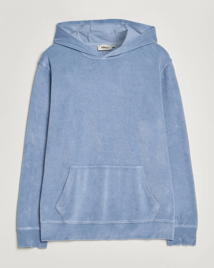 Altea Terry Cotton Hoodie Light Blue – Blauw