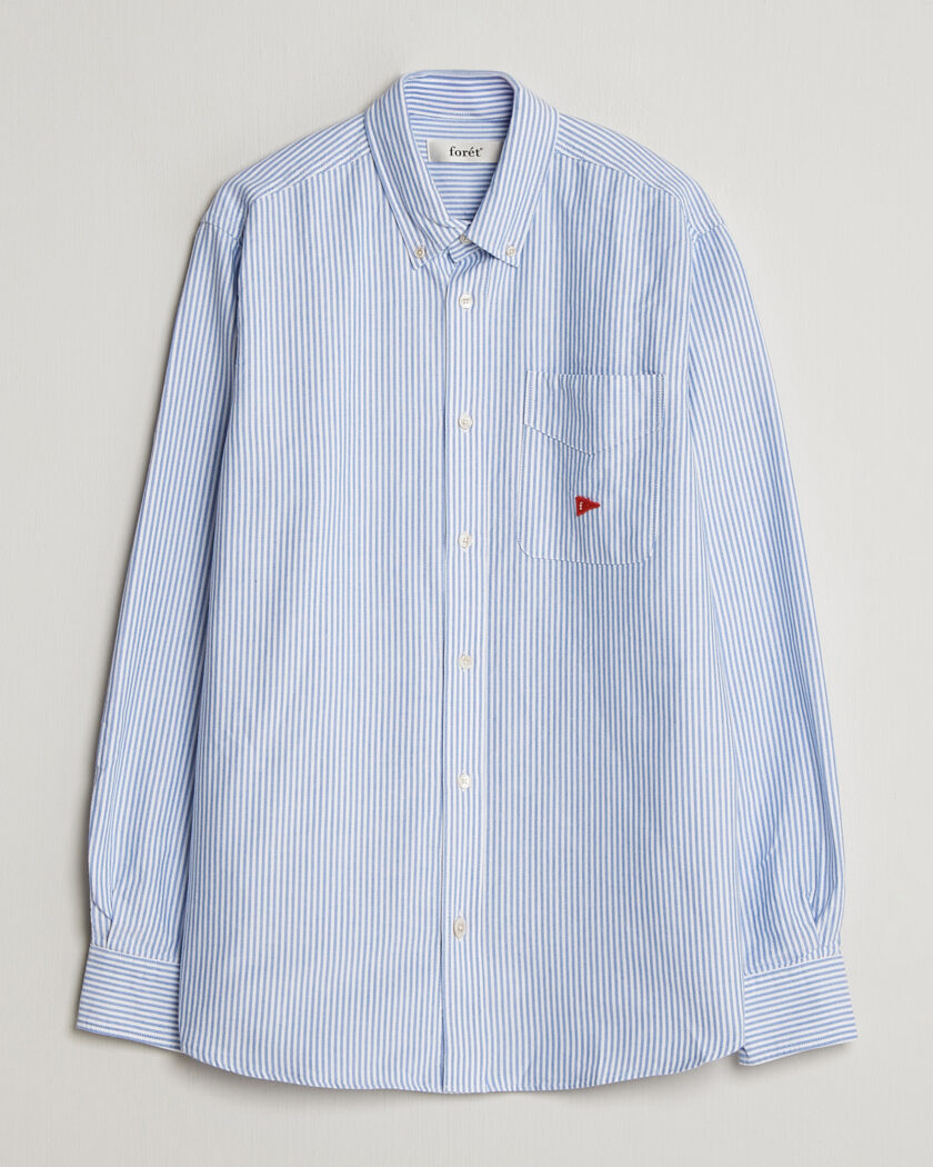 Forét Flag Regular Fit Pocket Oxford Shirt Blue Stripe – Blauw