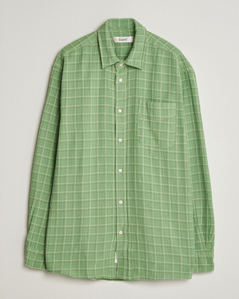 Forét Scout Relaxed Fit Loose Weave Shirt Vibrant Moss – Groen