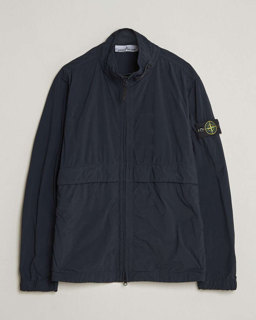 Stone Island Nylon Smerigliato-TC Stand Collar Jacket Navy – Blauw