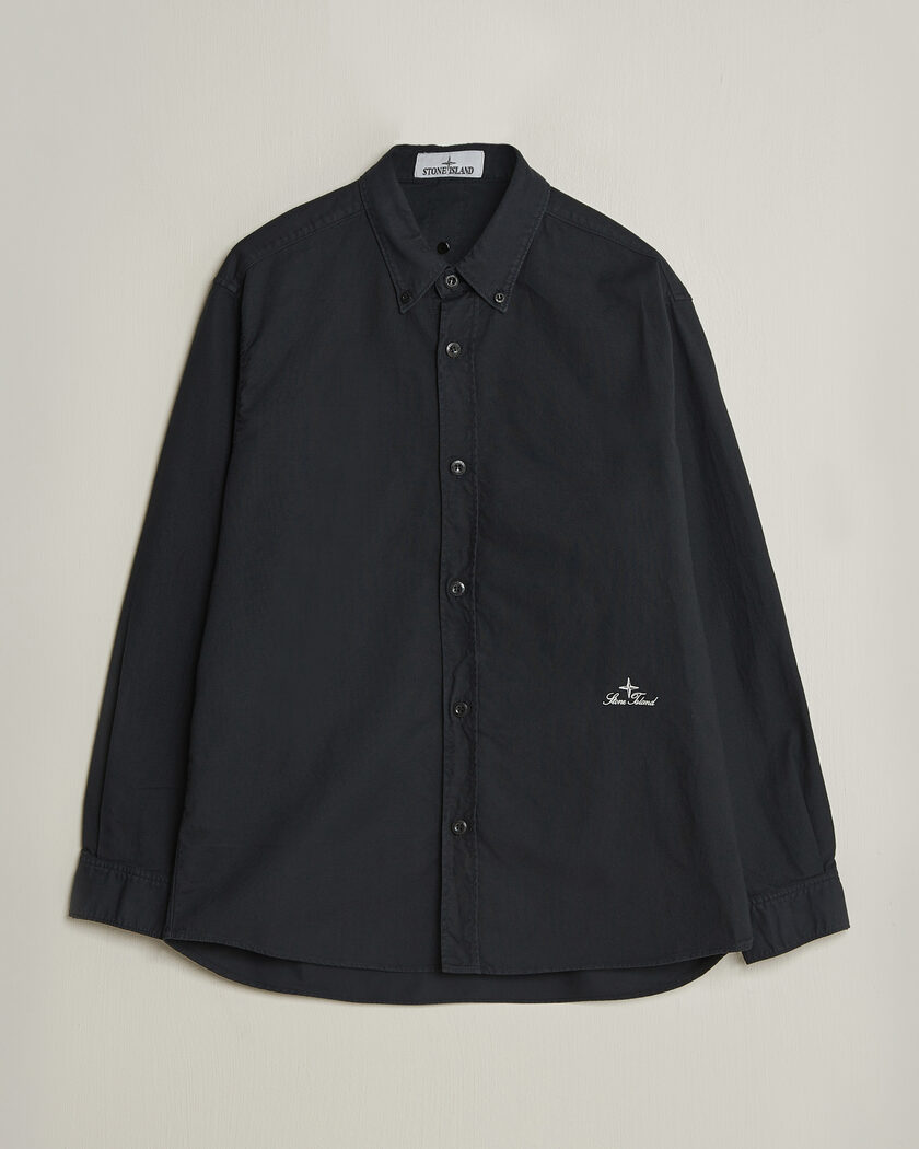 Stone Island Organic Cotton Oxford Shirt Navy – Bleu