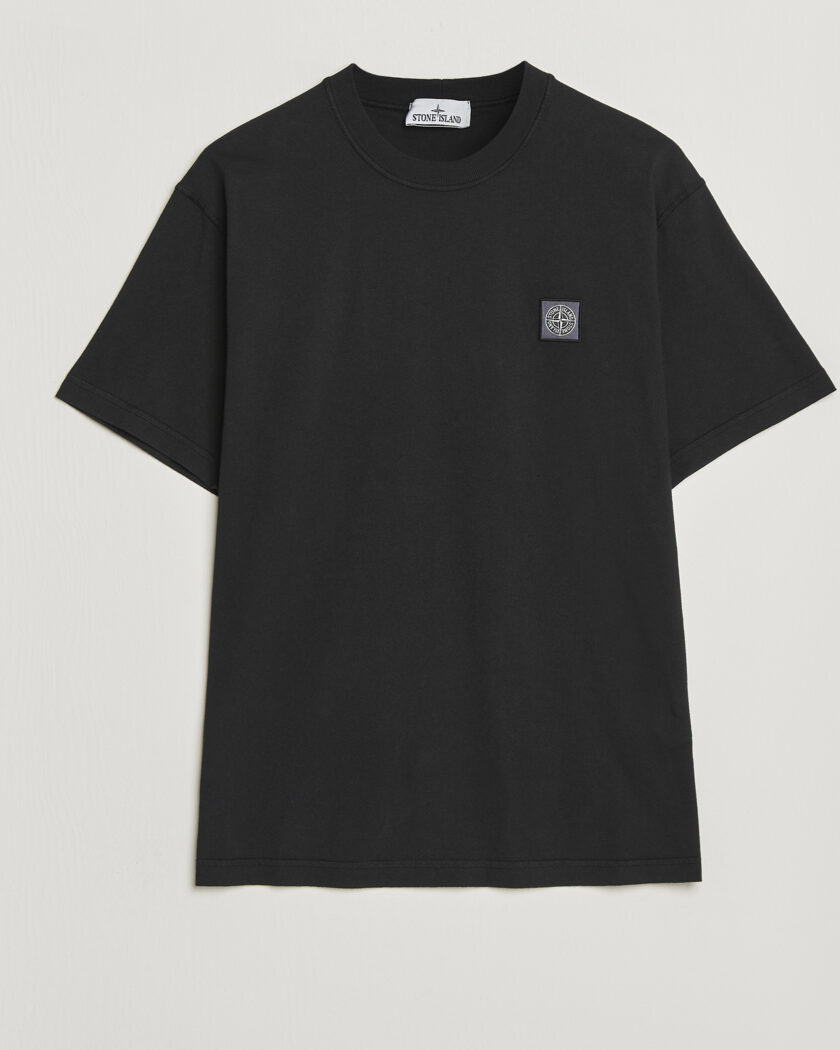Stone Island Organic Cotton Fissato Effect T-Shirt Black – Zwart