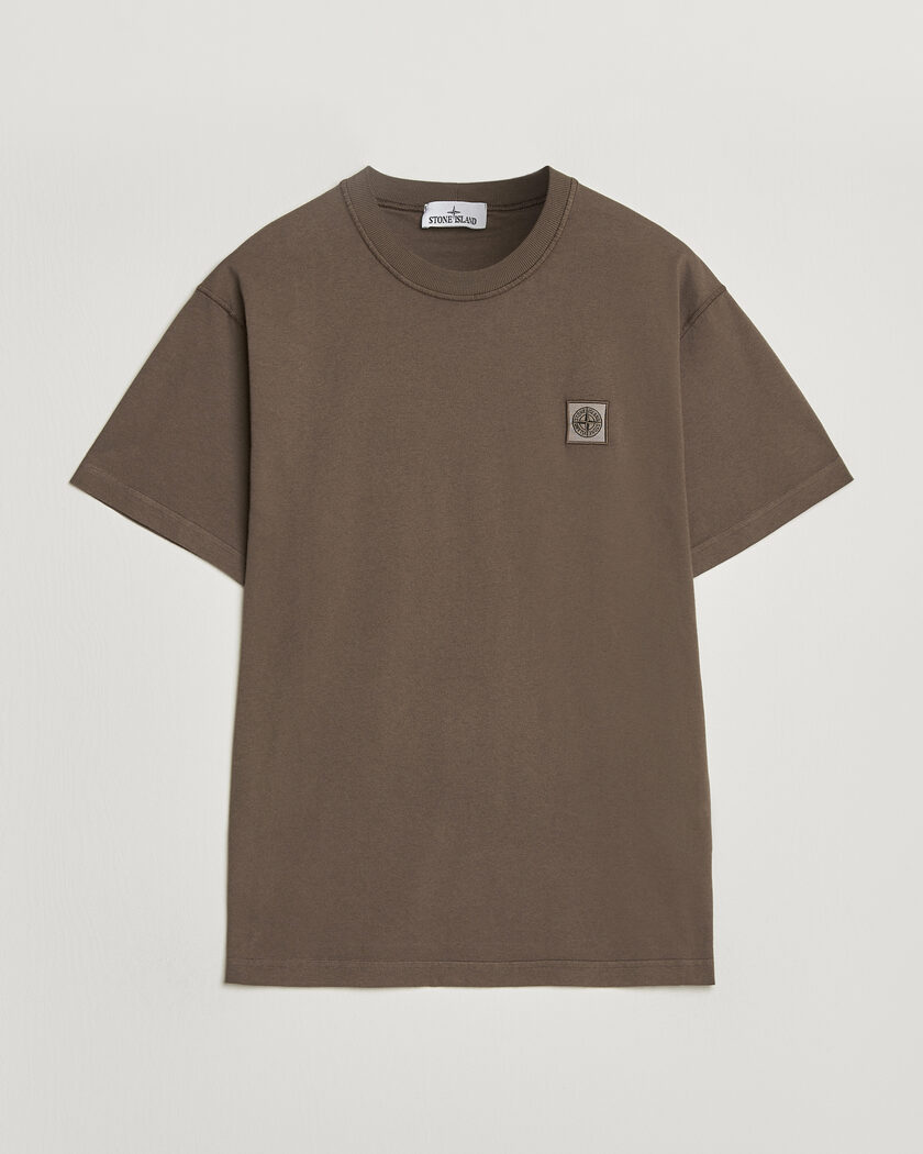 Stone Island Organic Cotton Fissato Effect T-Shirt Umber – Bruin