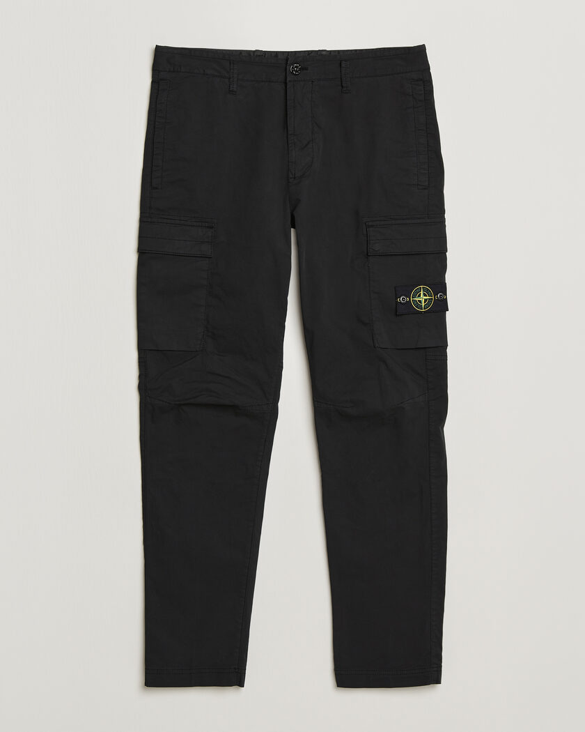 Stone Island Stretch Cotton Twill Cargo Trousers Black – Noir